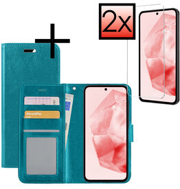 NoXx NoXx Samsung Galaxy A35 Hoesje Bookcase Met 2x Screenprotector - Turquoise