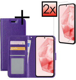 NoXx NoXx Samsung Galaxy A35 Hoesje Bookcase Met 2x Screenprotector - Paars