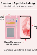 NoXx Hoes Geschikt voor Samsung A35 Hoesje Book Case Hoes Flip Cover Wallet Bookcase Met 2x Screenprotector - Lichtroze