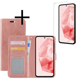 NoXx NoXx Samsung Galaxy A35 Hoesje Bookcase Met Screenprotector - Rose Goud
