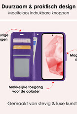 NoXx Hoes Geschikt voor Samsung A35 Hoesje Book Case Hoes Flip Cover Wallet Bookcase Met Screenprotector - Paars