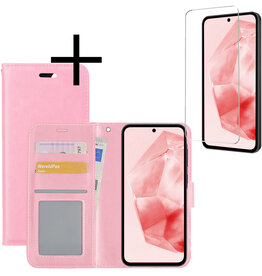 NoXx NoXx Samsung Galaxy A35 Hoesje Bookcase Met Screenprotector - Lichtroze