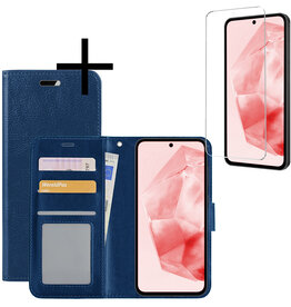 NoXx NoXx Samsung Galaxy A35 Hoesje Bookcase Met Screenprotector - Donkerblauw