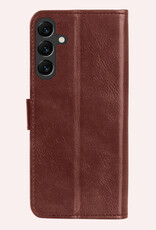 NoXx Hoes Geschikt voor Samsung A35 Hoesje Book Case Hoes Flip Cover Wallet Bookcase Met Screenprotector - Bruin