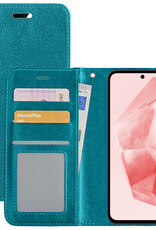 NoXx Hoes Geschikt voor Samsung A35 Hoesje Book Case Hoes Flip Cover Wallet Bookcase - Turquoise