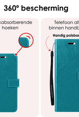 NoXx Hoes Geschikt voor Samsung A35 Hoesje Book Case Hoes Flip Cover Wallet Bookcase - Turquoise