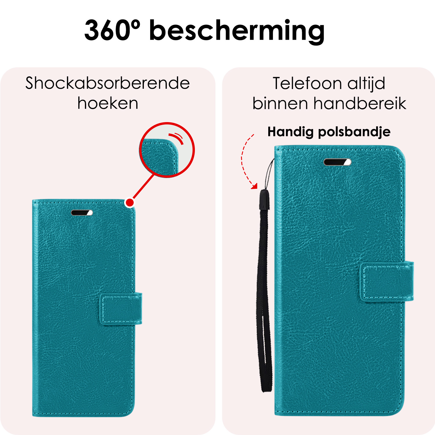 NoXx Hoes Geschikt voor Samsung A35 Hoesje Book Case Hoes Flip Cover Wallet Bookcase - Turquoise