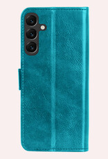 NoXx Hoes Geschikt voor Samsung A35 Hoesje Book Case Hoes Flip Cover Wallet Bookcase - Turquoise