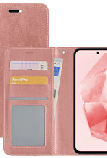 NoXx Hoes Geschikt voor Samsung A35 Hoesje Book Case Hoes Flip Cover Wallet Bookcase - Rosé goud