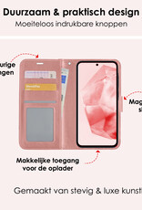 NoXx Hoes Geschikt voor Samsung A35 Hoesje Book Case Hoes Flip Cover Wallet Bookcase - Rosé goud