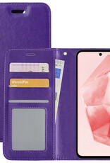 NoXx Hoes Geschikt voor Samsung A35 Hoesje Book Case Hoes Flip Cover Wallet Bookcase - Paars