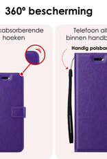 NoXx Hoes Geschikt voor Samsung A35 Hoesje Book Case Hoes Flip Cover Wallet Bookcase - Paars