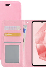 NoXx Hoes Geschikt voor Samsung A35 Hoesje Book Case Hoes Flip Cover Wallet Bookcase - Lichtroze