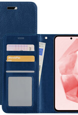 NoXx Hoes Geschikt voor Samsung A35 Hoesje Book Case Hoes Flip Cover Wallet Bookcase - Donkerblauw