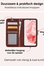 NoXx Hoes Geschikt voor Samsung A35 Hoesje Book Case Hoes Flip Cover Wallet Bookcase - Bruin