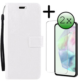 BASEY. BASEY. Samsung Galaxy A35 Hoesje Bookcase Met 2x Screenprotector - Wit