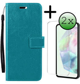 BASEY. BASEY. Samsung Galaxy A35 Hoesje Bookcase Met 2x Screenprotector - Turquoise