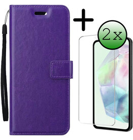BASEY. BASEY. Samsung Galaxy A35 Hoesje Bookcase Met 2x Screenprotector - Paars