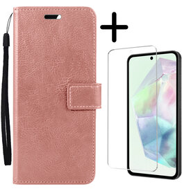BASEY. BASEY. Samsung Galaxy A35 Hoesje Bookcase Met Screenprotector - Rose Goud