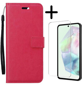 BASEY. BASEY. Samsung Galaxy A35 Hoesje Bookcase Met Screenprotector - Donkerroze