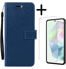 BASEY. BASEY. Samsung Galaxy A35 Hoesje Bookcase Met Screenprotector - Donkerblauw