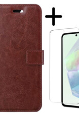 BASEY. Hoes Geschikt voor Samsung A35 Hoesje Bookcase Hoes Flip Case Book Cover Met Screenprotector - Hoesje Geschikt voor Samsung Galaxy A35 5G Hoes Book Case Hoesje - Bruin