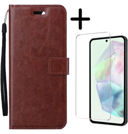 BASEY. BASEY. Samsung Galaxy A35 Hoesje Bookcase Met Screenprotector - Bruin