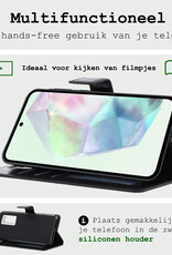 BASEY. Hoes Geschikt voor Samsung A35 Hoesje Bookcase Hoes Flip Case Book Cover - Hoesje Geschikt voor Samsung Galaxy A35 5G Hoes Book Case Hoesje - Zwart