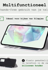 BASEY. Hoes Geschikt voor Samsung A35 Hoesje Bookcase Hoes Flip Case Book Cover - Hoesje Geschikt voor Samsung Galaxy A35 5G Hoes Book Case Hoesje - Wit