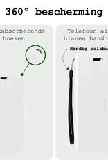 BASEY. Hoes Geschikt voor Samsung A35 Hoesje Bookcase Hoes Flip Case Book Cover - Hoesje Geschikt voor Samsung Galaxy A35 5G Hoes Book Case Hoesje - Wit