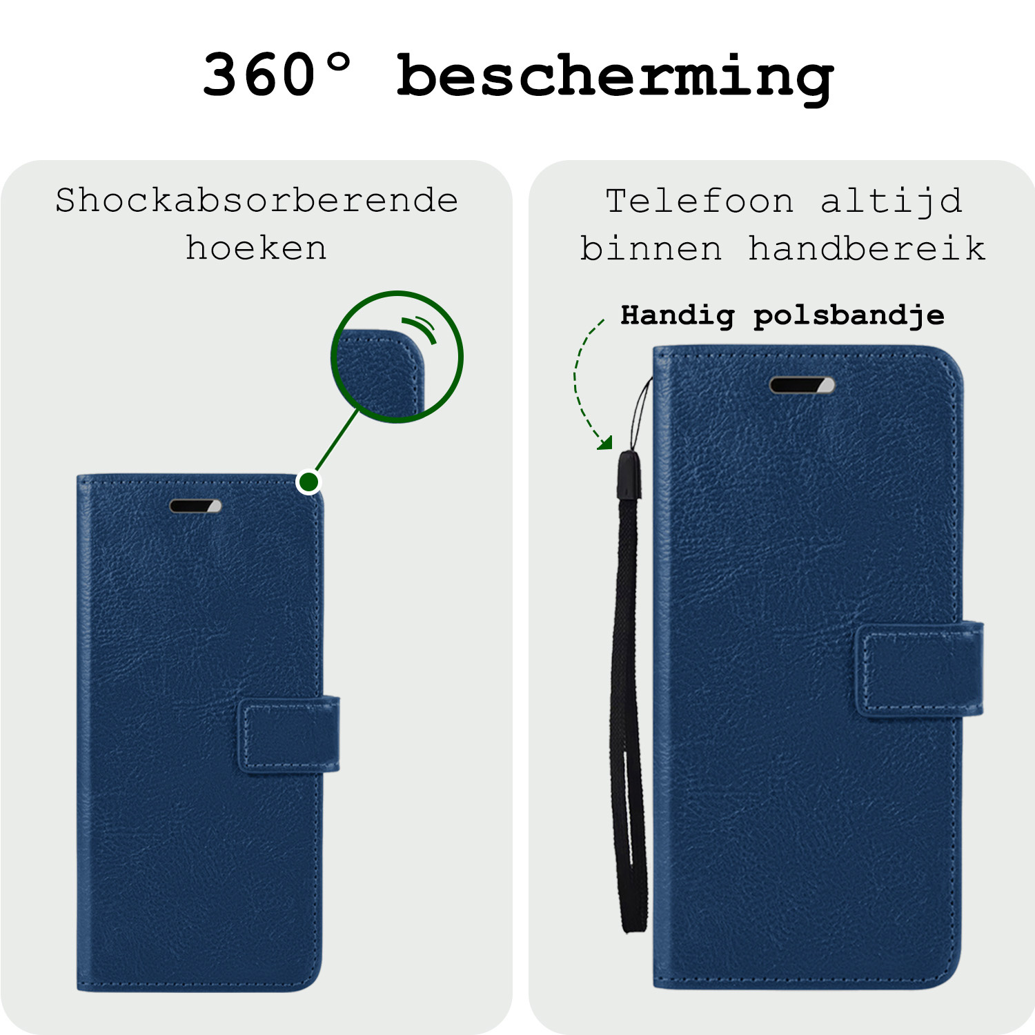 BASEY. Hoes Geschikt voor Samsung A35 Hoesje Bookcase Hoes Flip Case Book Cover - Hoesje Geschikt voor Samsung Galaxy A35 5G Hoes Book Case Hoesje - Donkerblauw