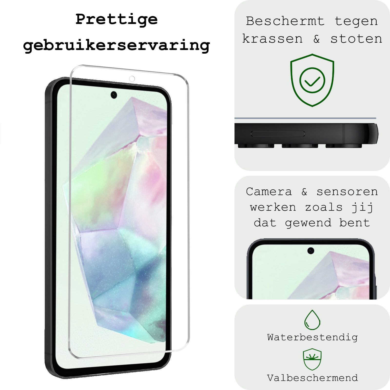 BASEY. Screenprotector Geschikt voor Samsung A35 Screenprotector Tempered Glass - Screenprotector Geschikt voor Samsung Galaxy A35 5G Beschermglas Screen Protector Glas
