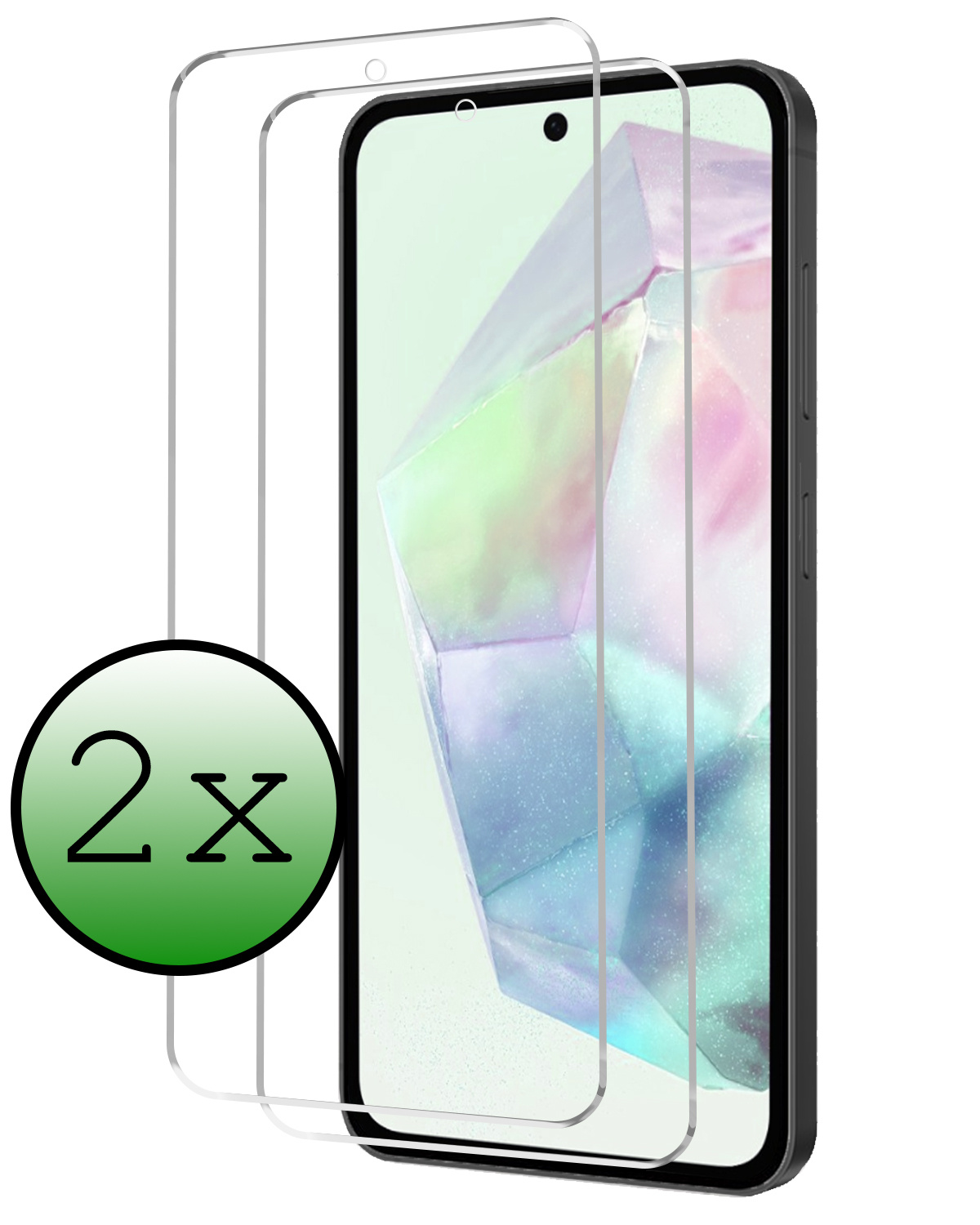 BASEY. Screenprotector Geschikt voor Samsung A35 Screenprotector Tempered Glass - Screenprotector Geschikt voor Samsung Galaxy A35 5G Beschermglas Screen Protector Glas - 2 Stuks