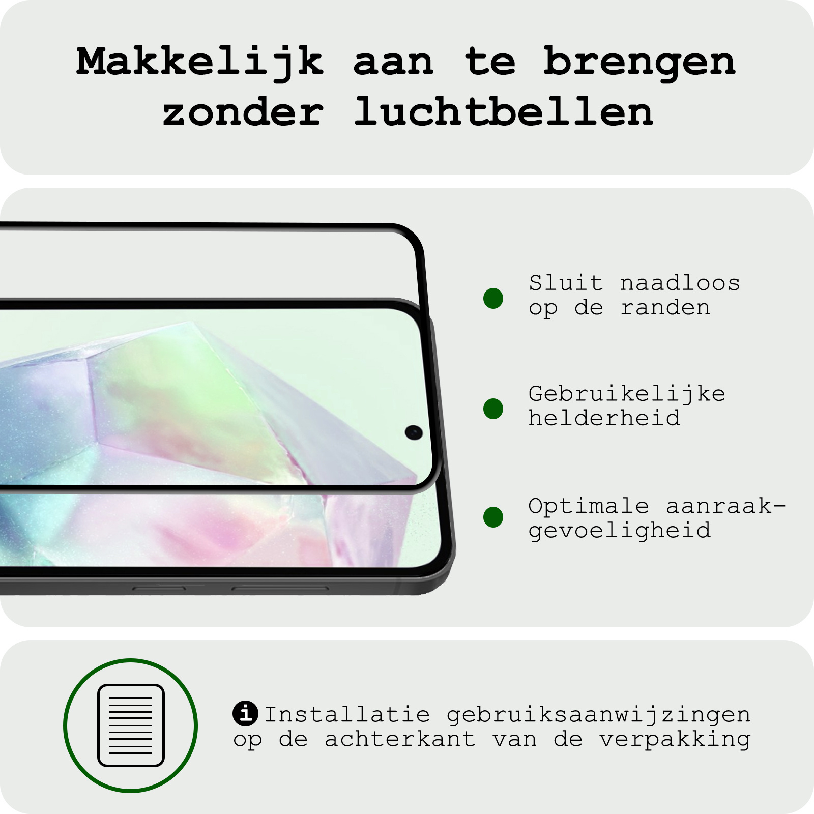 BASEY. Screenprotector Geschikt voor Samsung A35 Screenprotector Beschermglas Full Cover - Screenprotector Geschikt voor Samsung Galaxy A35 5G Screen Protector Full Cover - 2 Stuks