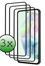 BASEY. Screenprotector Geschikt voor Samsung A35 Screenprotector Beschermglas Full Cover - Screenprotector Geschikt voor Samsung Galaxy A35 5G Screen Protector Full Cover - 3 Stuks