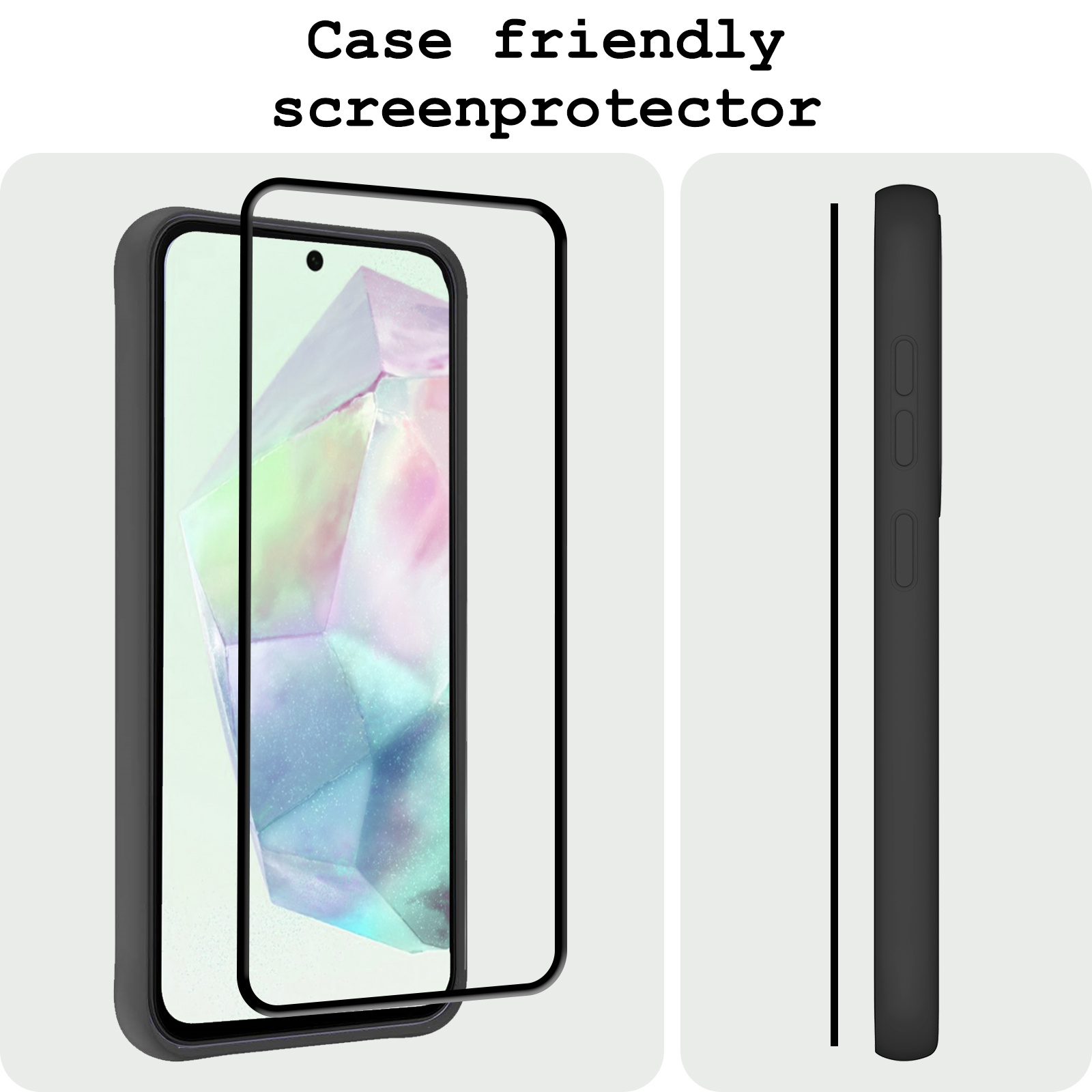 BASEY. Screenprotector Geschikt voor Samsung A35 Screenprotector Beschermglas Full Cover - Screenprotector Geschikt voor Samsung Galaxy A35 5G Screen Protector Full Cover - 3 Stuks