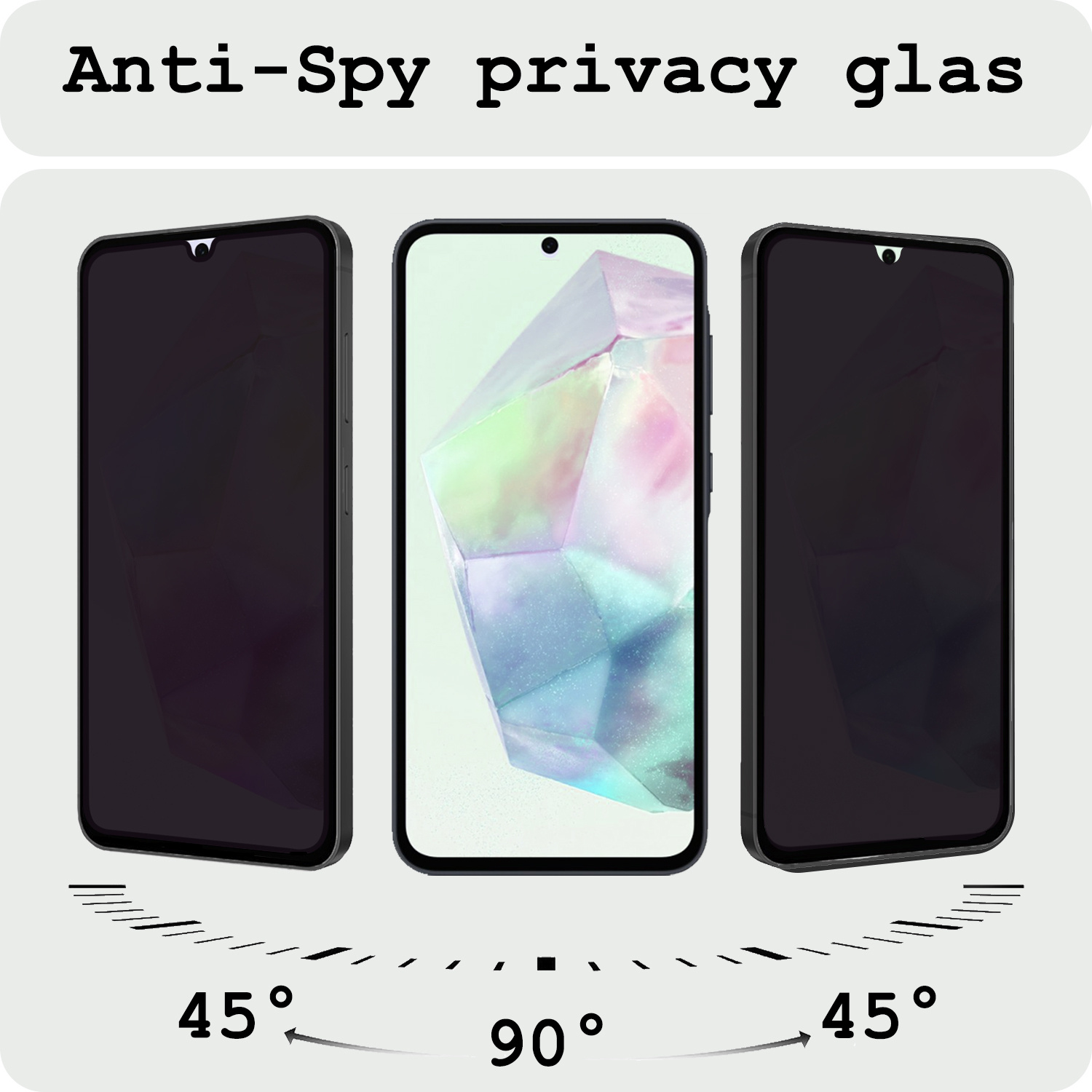 BASEY. Screenprotector Geschikt voor Samsung A35 Screenprotector Privacy Beschermglas - Screenprotector Geschikt voor Samsung Galaxy A35 5G Screen Protector Full Screen Privacy