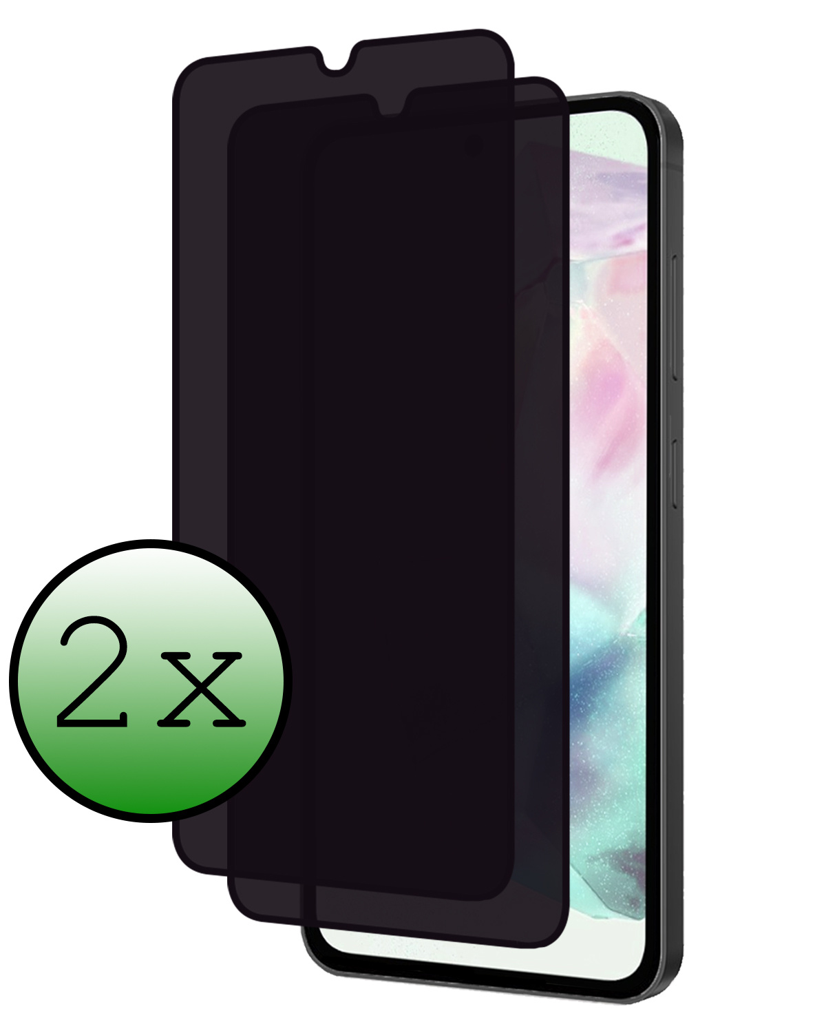 BASEY. Screenprotector Geschikt voor Samsung A35 Screenprotector Privacy Beschermglas - Screenprotector Geschikt voor Samsung Galaxy A35 5G Screen Protector Full Screen Privacy - 2 Stuks