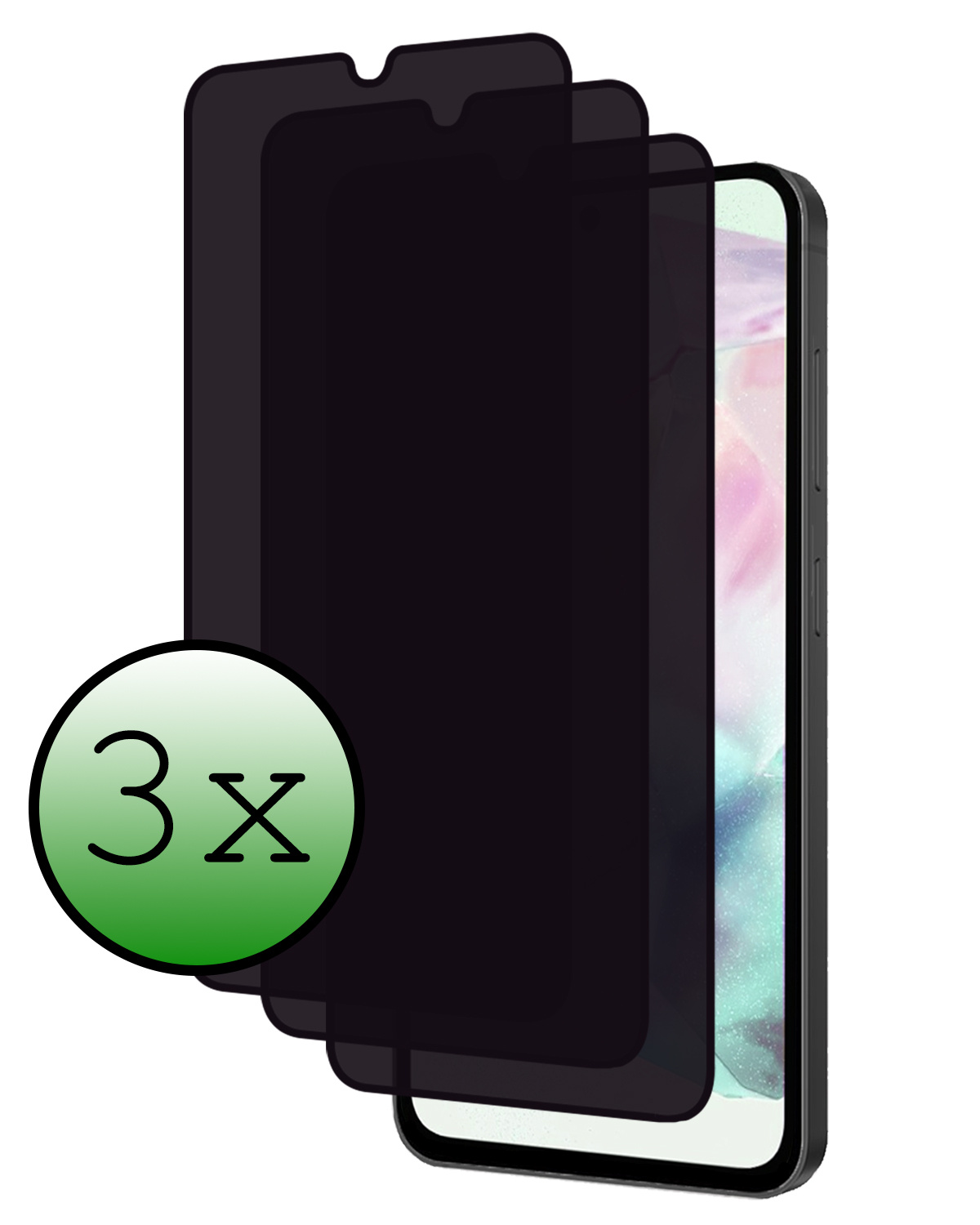 BASEY. Screenprotector Geschikt voor Samsung A35 Screenprotector Privacy Beschermglas - Screenprotector Geschikt voor Samsung Galaxy A35 5G Screen Protector Full Screen Privacy - 3 Stuks