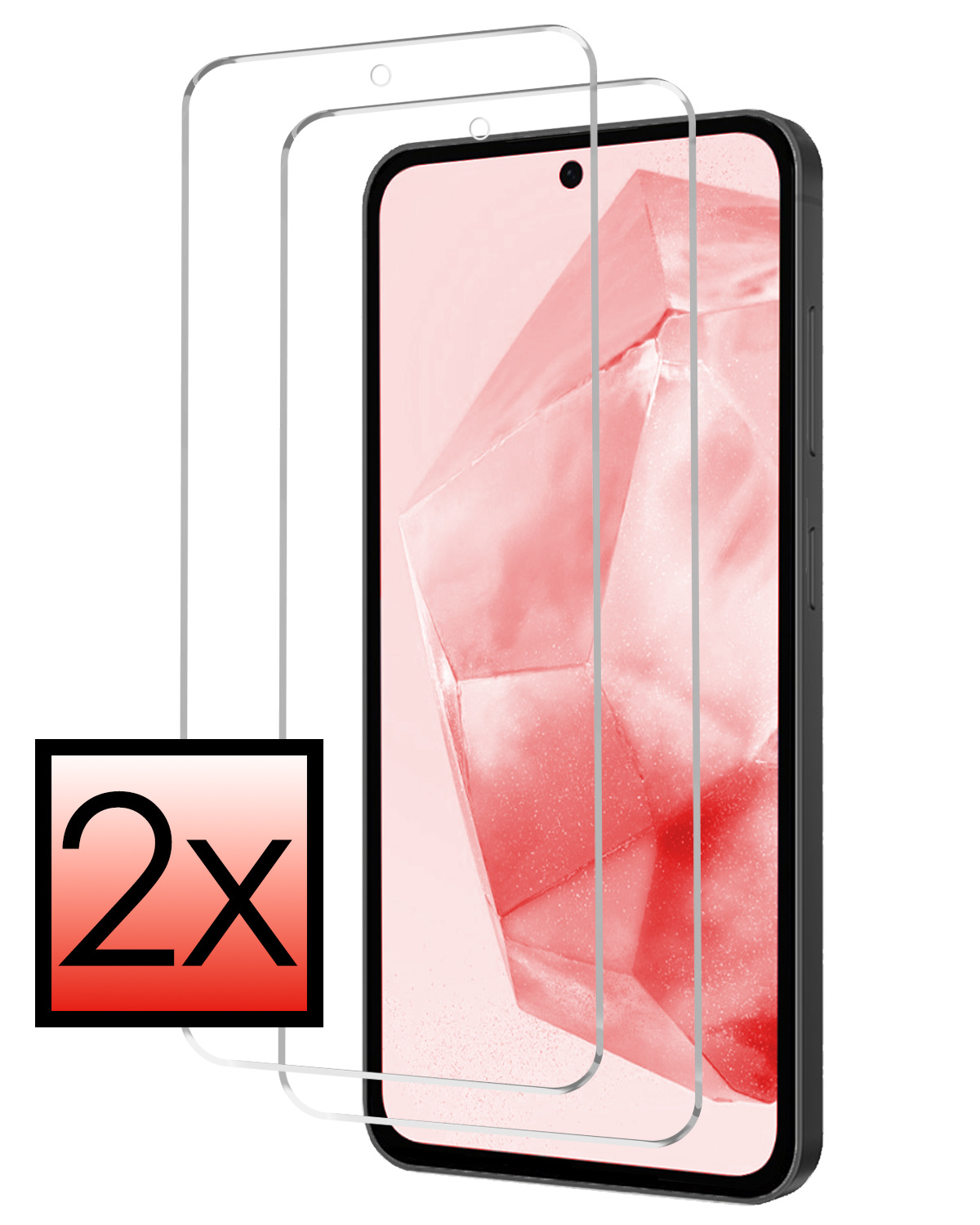 NoXx Screenprotector Geschikt voor Samsung A35 Screenprotector Tempered Glass Gehard Glas Beschermglas - 2x