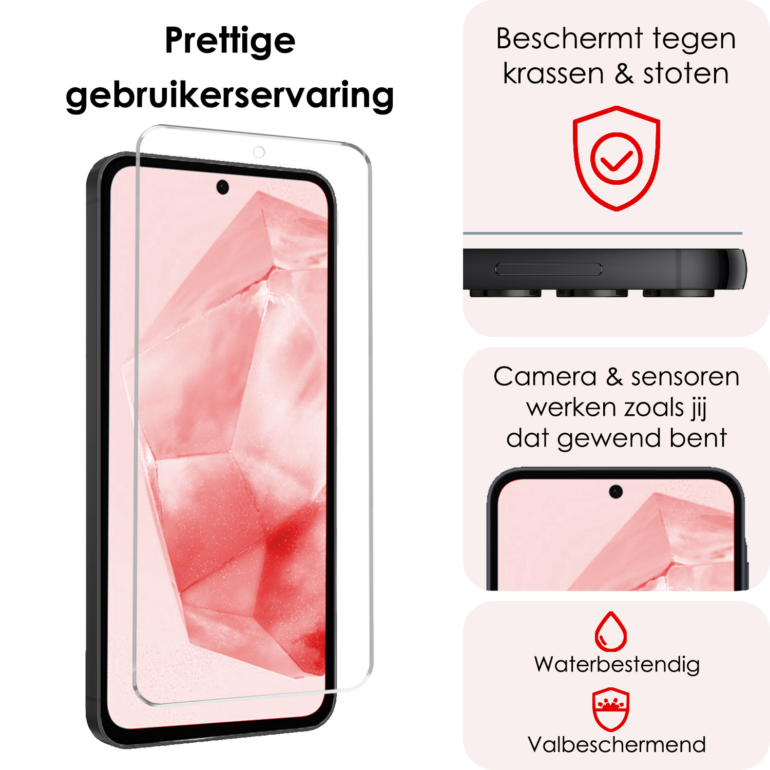 NoXx Screenprotector Geschikt voor Samsung A35 Screenprotector Tempered Glass Gehard Glas Beschermglas - 2x