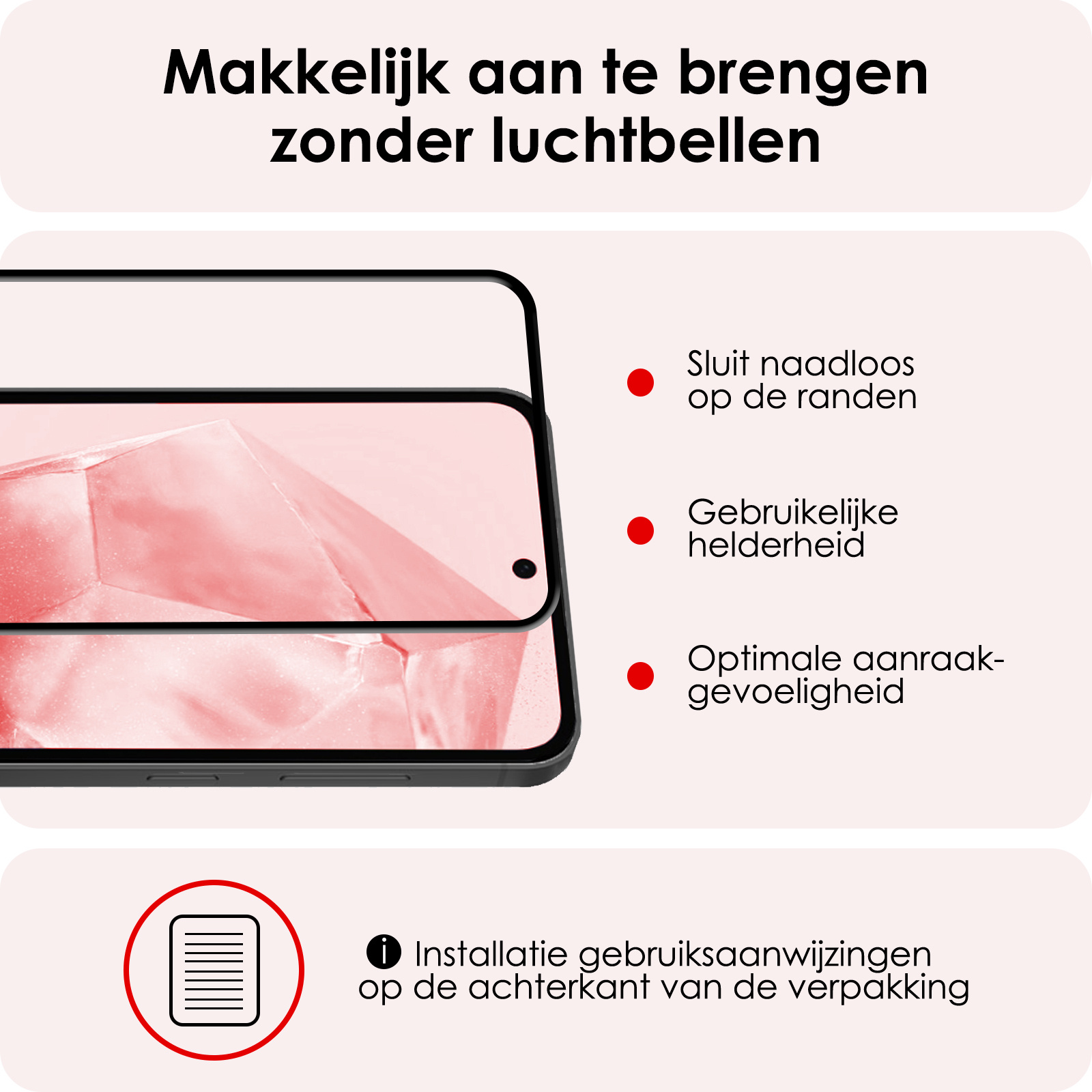 NoXx Screenprotector Geschikt voor Samsung A35 Screenprotector Tempered Glass Gehard Glas Full Cover - 3x