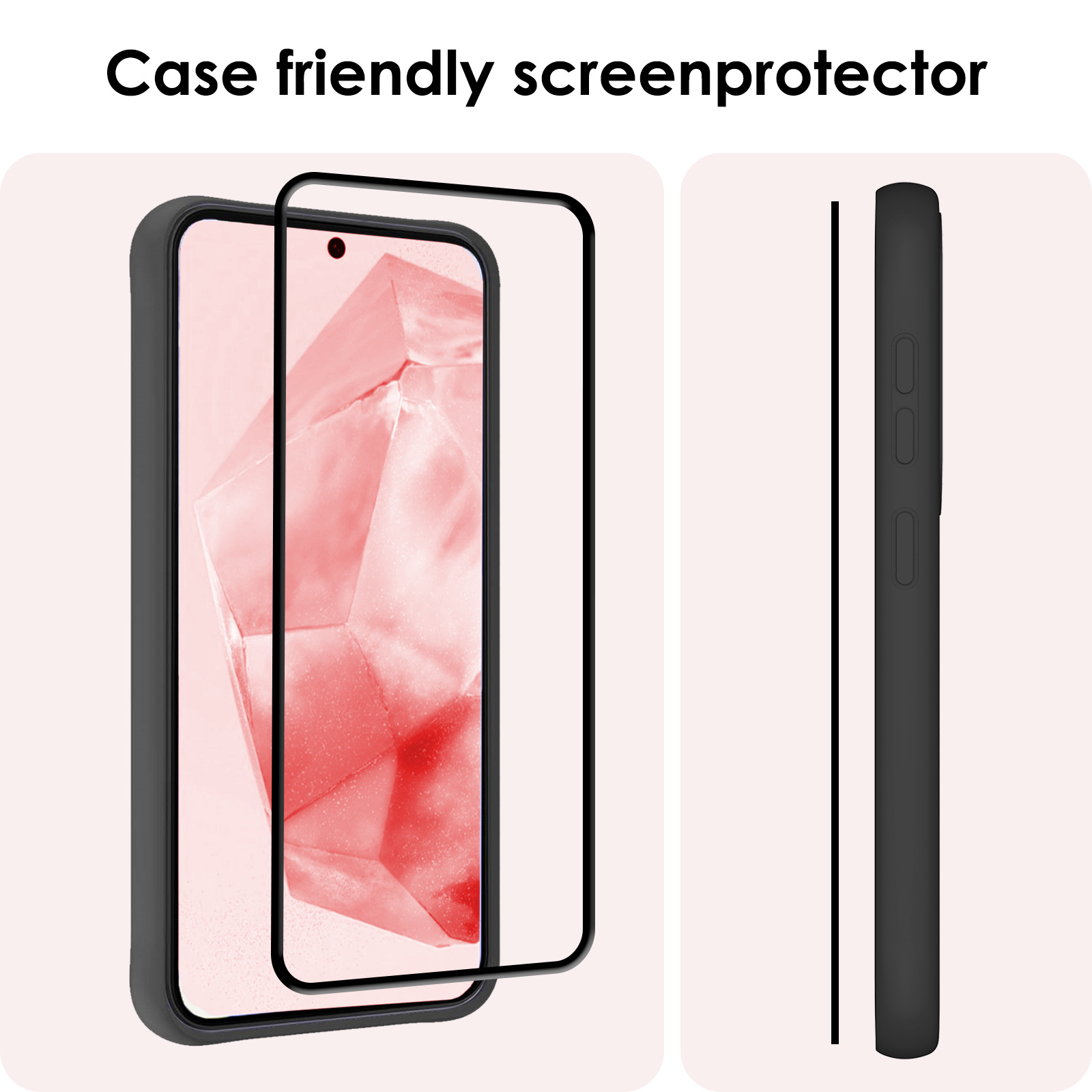 NoXx Screenprotector Geschikt voor Samsung A35 Screenprotector Tempered Glass Gehard Glas Full Cover - 3x