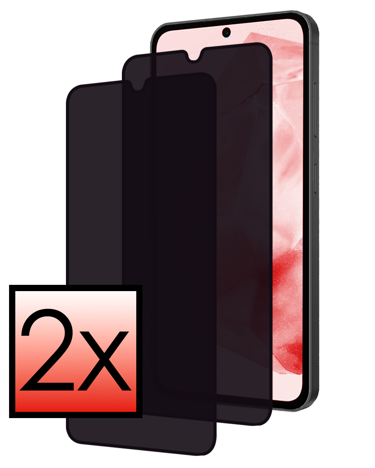 NoXx Screenprotector Geschikt voor Samsung A35 Screenprotector Privacy Tempered Glass Gehard Glas Display Cover - 2x