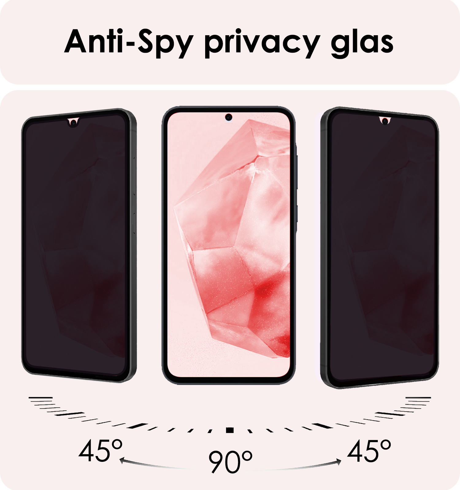 NoXx Screenprotector Geschikt voor Samsung A35 Screenprotector Privacy Tempered Glass Gehard Glas Display Cover - 3x