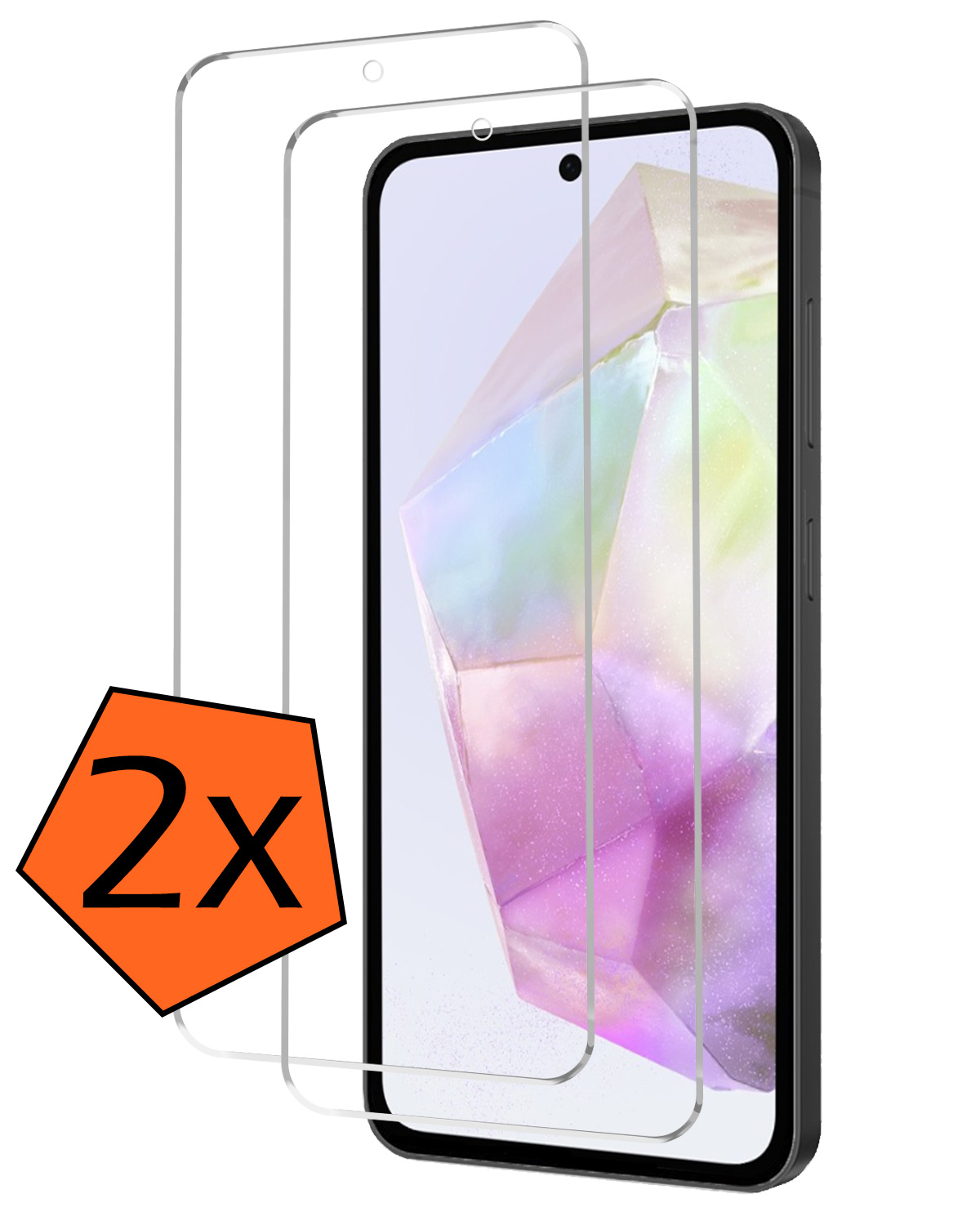 Nomfy Screenprotector Geschikt voor Samsung A35 Screenprotector Bescherm Glas Tempered Glass - Screenprotector Geschikt voor Samsung Galaxy A35 5G Screen Protector - 2 PACK
