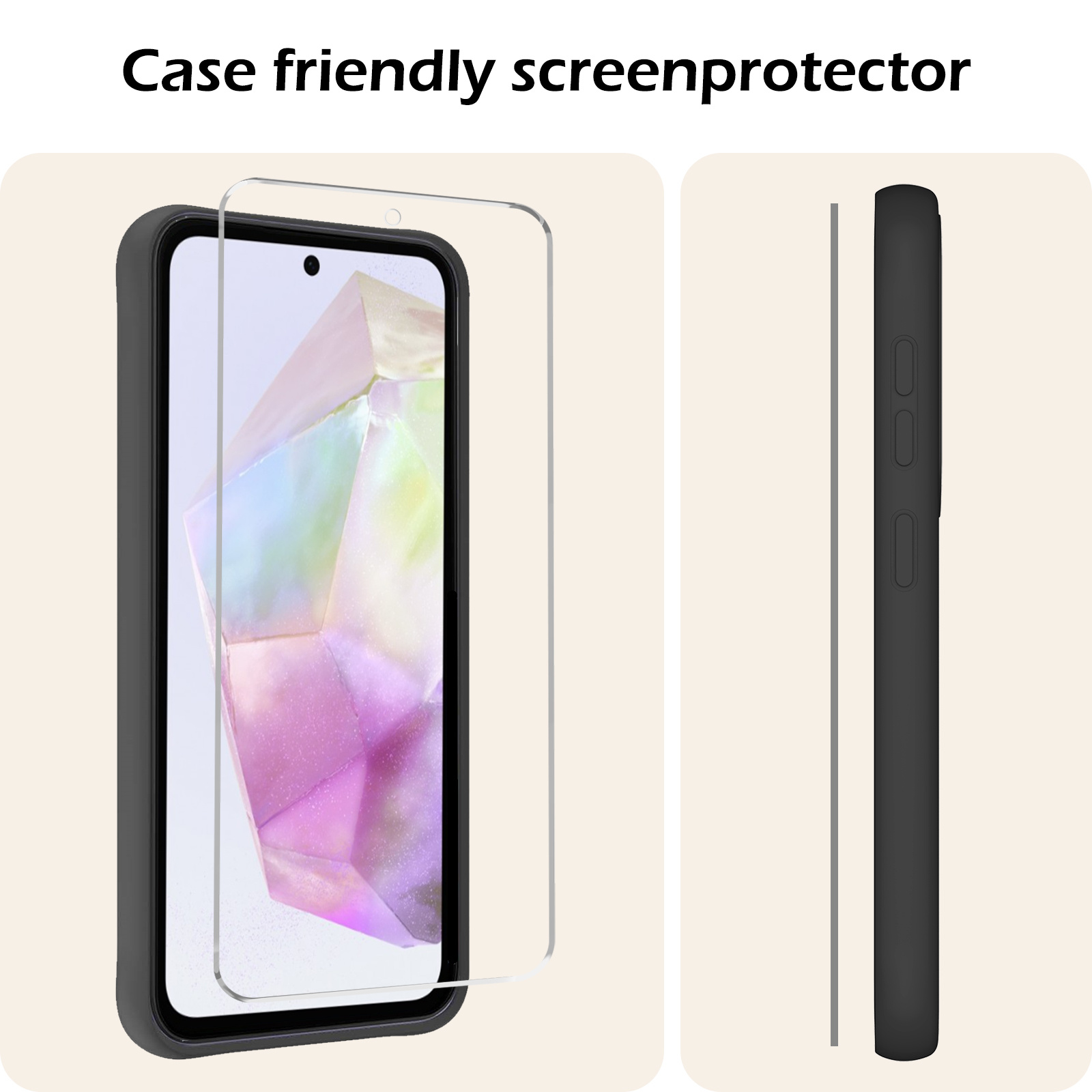 Nomfy Screenprotector Geschikt voor Samsung A35 Screenprotector Bescherm Glas Tempered Glass - Screenprotector Geschikt voor Samsung Galaxy A35 5G Screen Protector - 2 PACK