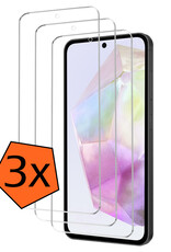 Nomfy Screenprotector Geschikt voor Samsung A35 Screenprotector Bescherm Glas Tempered Glass - Screenprotector Geschikt voor Samsung Galaxy A35 5G Screen Protector - 3 PACK