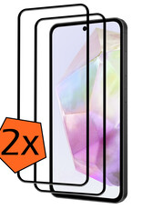 Nomfy Screenprotector Geschikt voor Samsung A35 Screenprotector Bescherm Glas - Screenprotector Geschikt voor Samsung Galaxy A35 5G Screen Protector Tempered Glass Full Screen Full Cover - 2 PACK