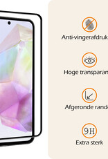 Nomfy Screenprotector Geschikt voor Samsung A35 Screenprotector Bescherm Glas - Screenprotector Geschikt voor Samsung Galaxy A35 5G Screen Protector Tempered Glass Full Screen Full Cover - 3 PACK